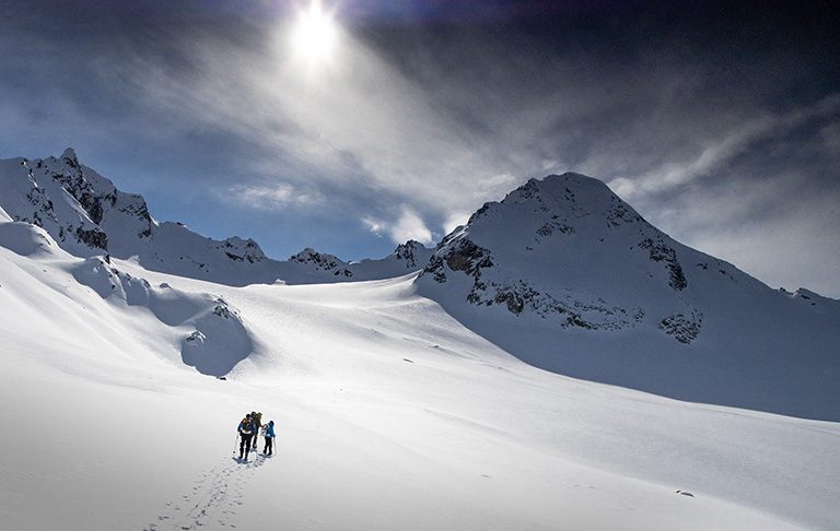 Mountain biking at sunset